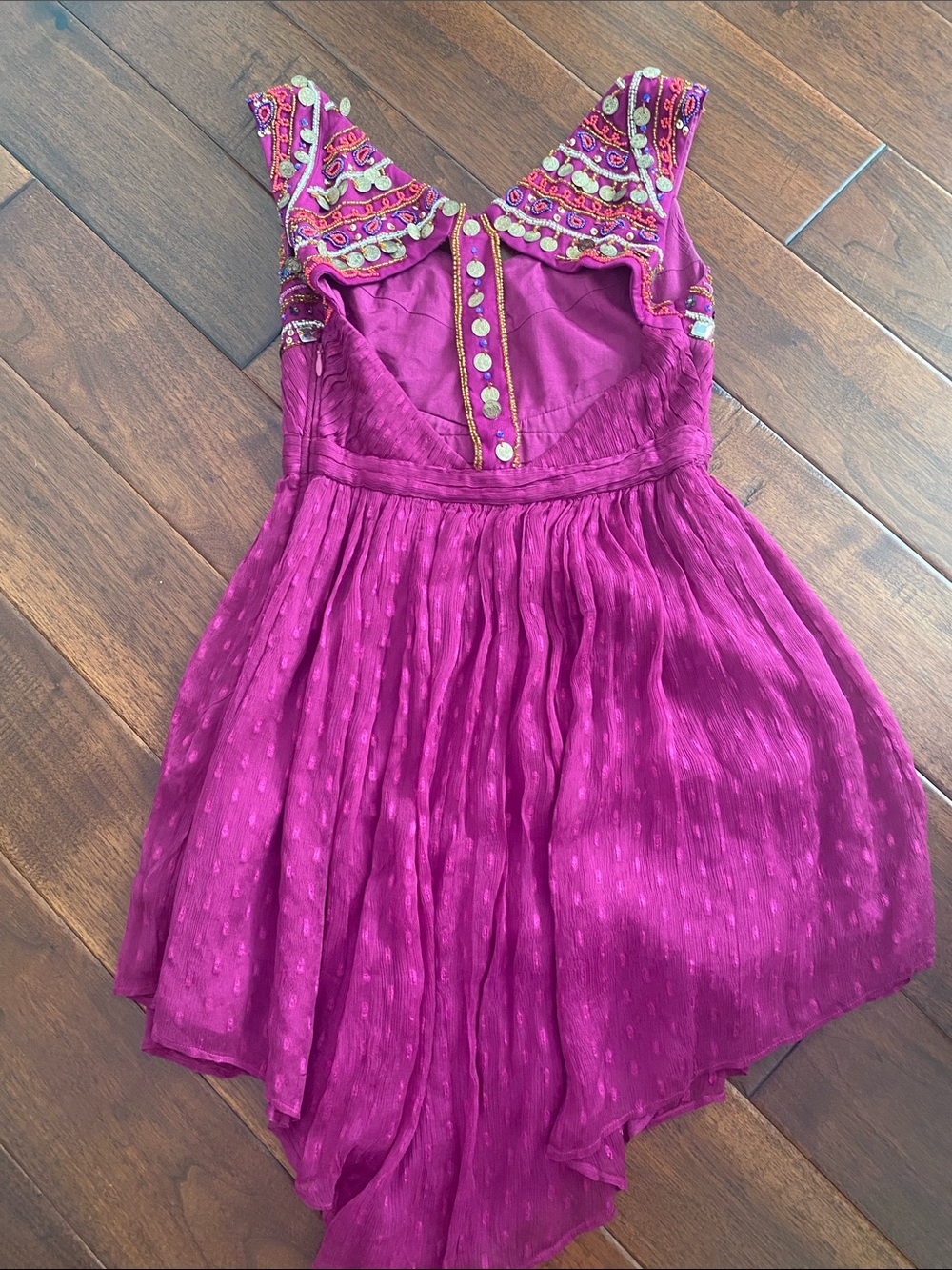 Free People Magenta Embroidered Mini Dress - Picture 2 of 3